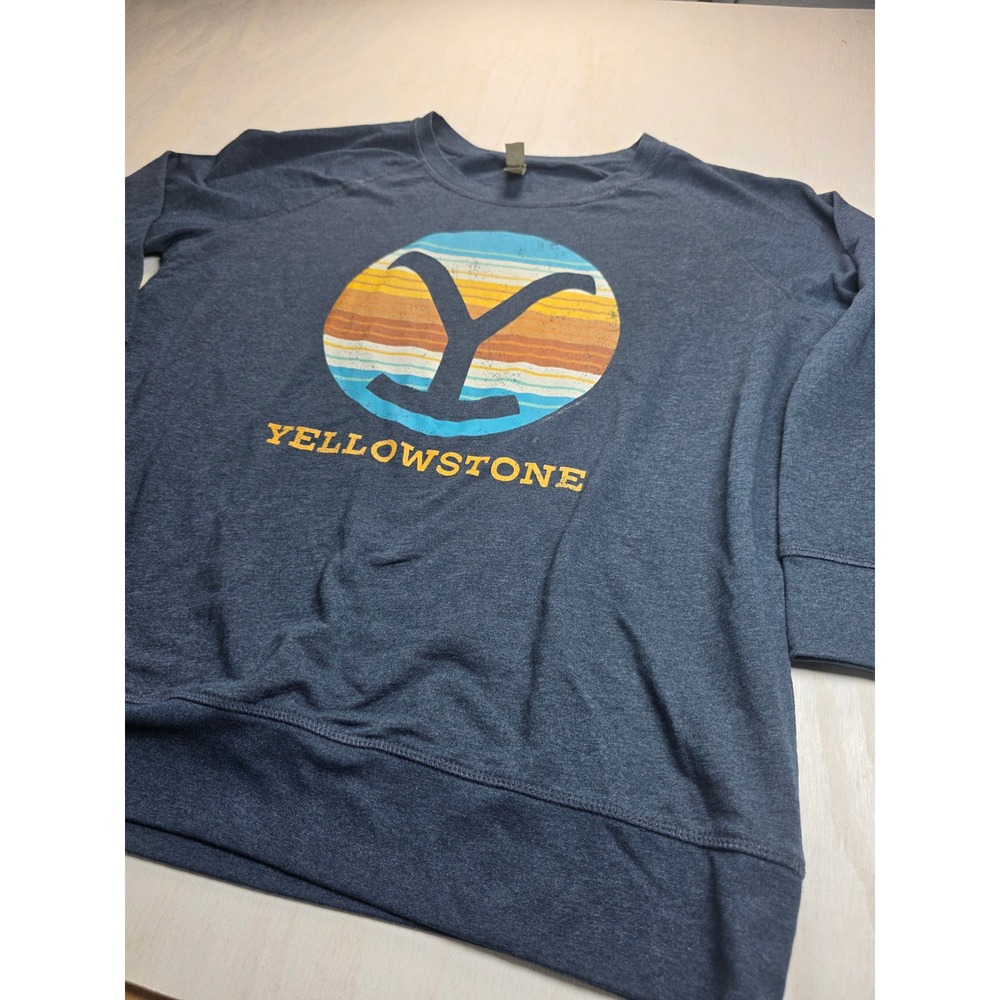 Instant Message Yellowstone Dutton Ranch Logo Sweatshirt Navy Blue 2XW Plus Boho